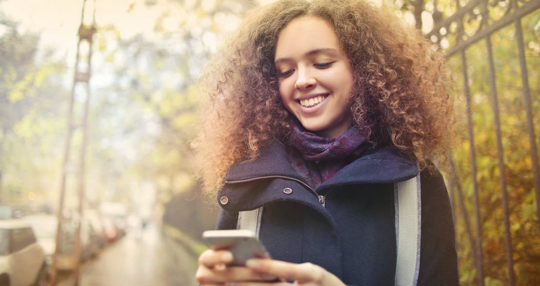 woman with phone